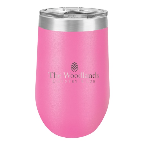 16 OZ. PINK POLAR CAMEL STEMLESS STAINLESS TUMBLER WITH LID